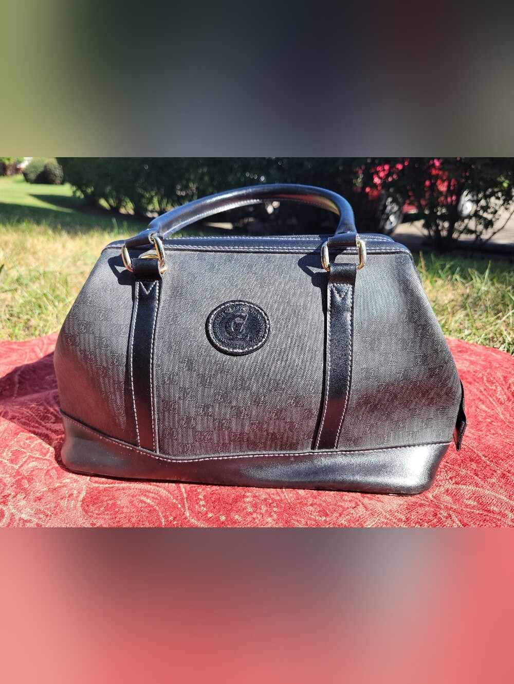 Vintage Carryland USA Gray Double Handle Doctor-style Satchel Bag Structured Top